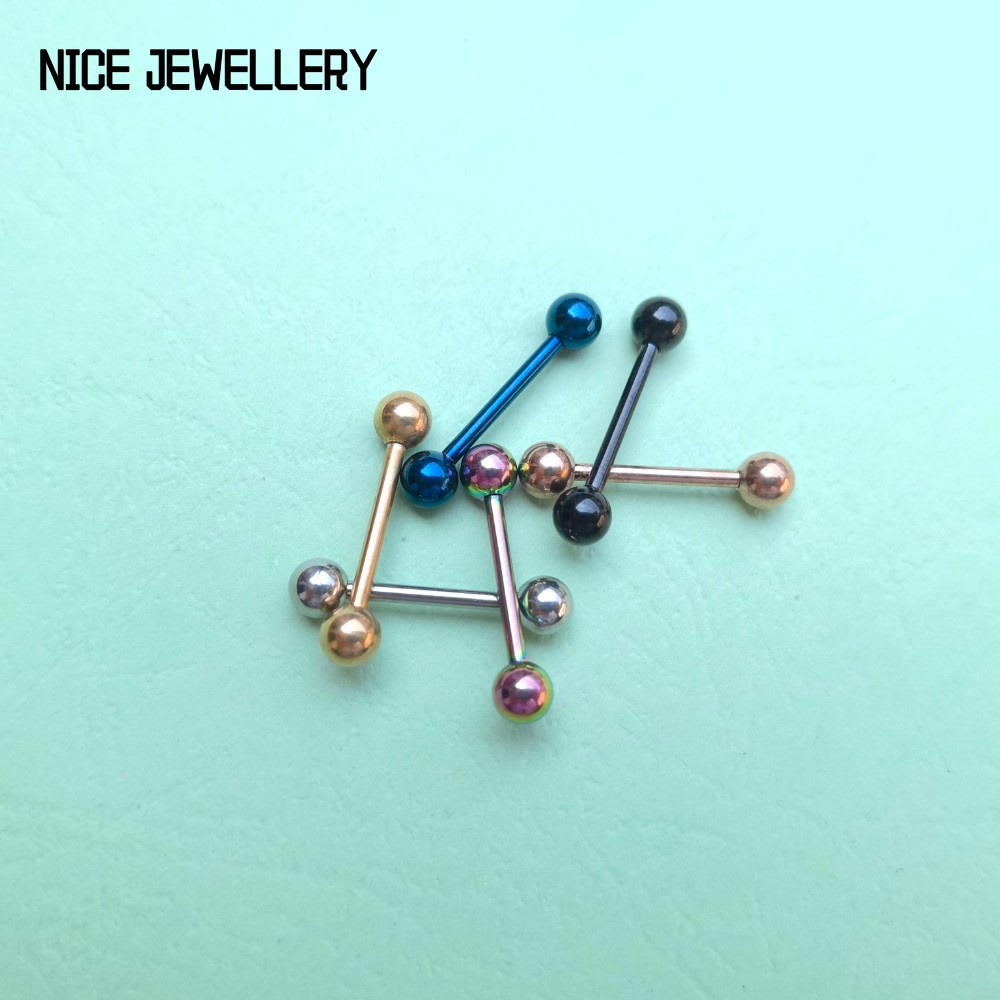 Khuyên Lưỡi Dài 14mm Bằng Thép Titan 316L Chống Dị Ứng Đa Năng