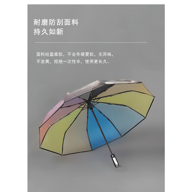 Mới Dù Xếp Tự Động 10 Ô Trong Suốt Cỡ Lớn Sáng Tạo/Cầu vồng ô