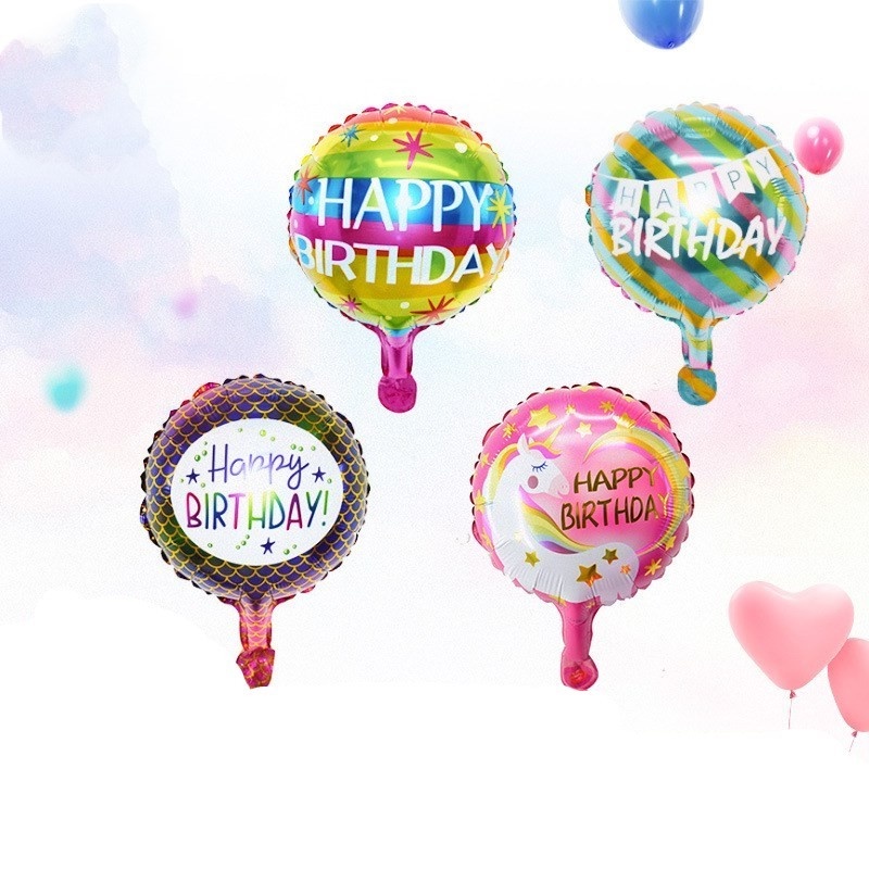 Bong bóng latex 10 inch in chữ happy birthday trang trí tiệc cưới/ sinh nhật