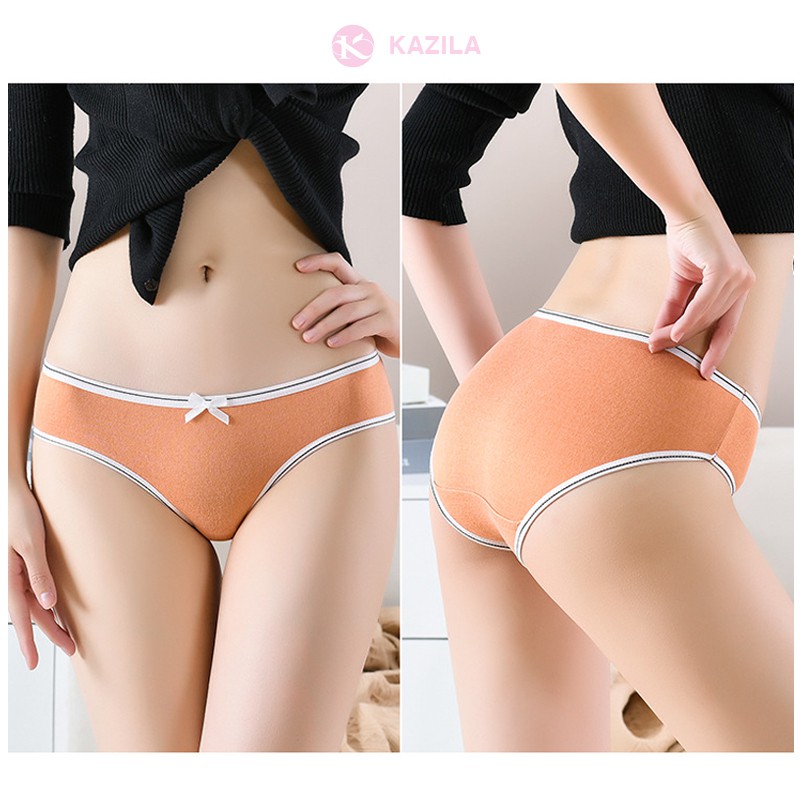 Quần lót nữ cotton cao cấp trơn viền đen trắng, quần lót cotton kháng khuẩn co giãn 4 chiều thoáng khí Kazila QLH80 | BigBuy360 - bigbuy360.vn