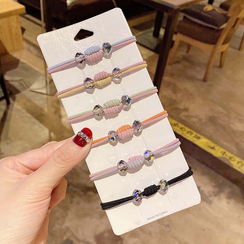 Dây buộc tóc đính pha lê resin kiểu dáng thời trang cho nữ