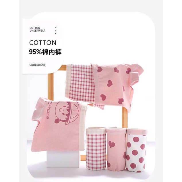 Combo 4 quần lót trẻ em cotton cao cấp siêu mềm mịn