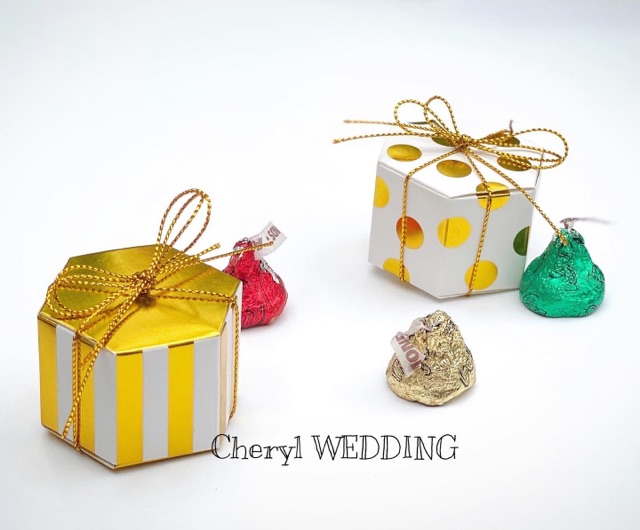 Set 10 hộp quà cưới lục giác nhũ vàng | BigBuy360 - bigbuy360.vn