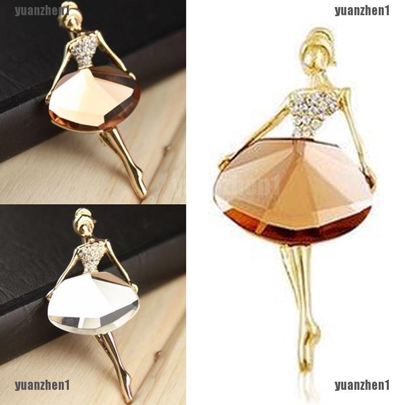 Trâm Cài Áo Hình Cô Gái Múa Ba Lê Đính Đá Thủy Tinh Lấp Lánh Thời Trang