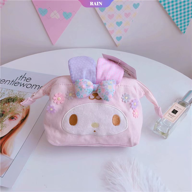 Túi Đựng Mỹ Phẩm Sức Chứa Lớn Họa Tiết Hoạt Hình Sanrio Cinnamoroll My Melody Hello Kitty