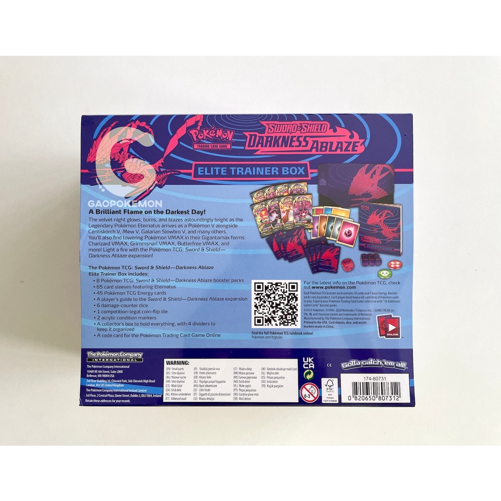 Hộp thẻ bài Pokemon TCG - Elite Trainer Box Darkness Ablaze