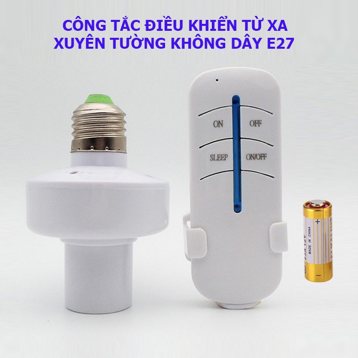 Đui đèn điều khiển bật tắt từ xa Sunha-E27, đuôi đèn điều khiển bật tắt từ xa E27-E27 màu trắng TIPHA TP 3379