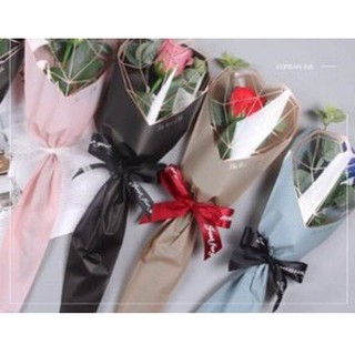 HOA HỒNG SÁP - HOA 1 BÔNG ĐỰNG TÚI KÍNH - HỘP MICA 1 BÔNG