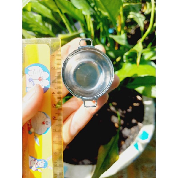 Nồi mini chất kim loại nấu được dành cho nấu ăn dollhouse