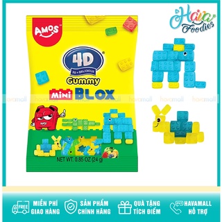 Kẹo Dẻo Xếp Hình Lego Amos Gummy Mini Blox Gói 24gr