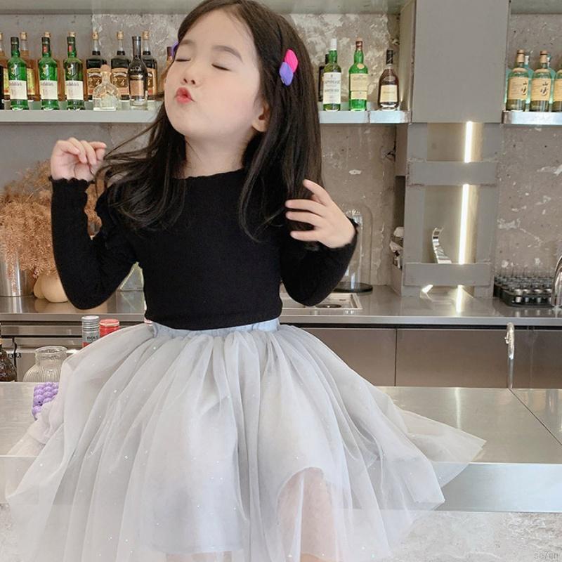 Áo sơ mi tay dài màu sắc trẻ trung phong cách Hàn Quốc cho bé gái Se7en