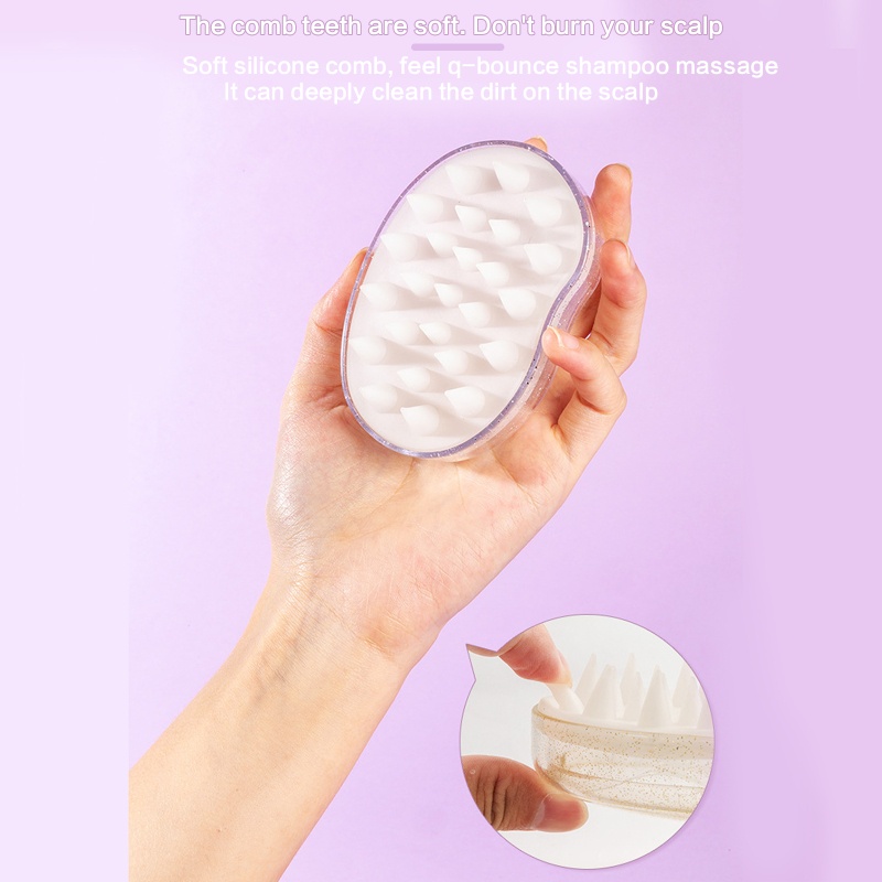 Bàn Chải Gội Đầu Massage Lông Silicon Mềm Xuyên Thấu YOUYO