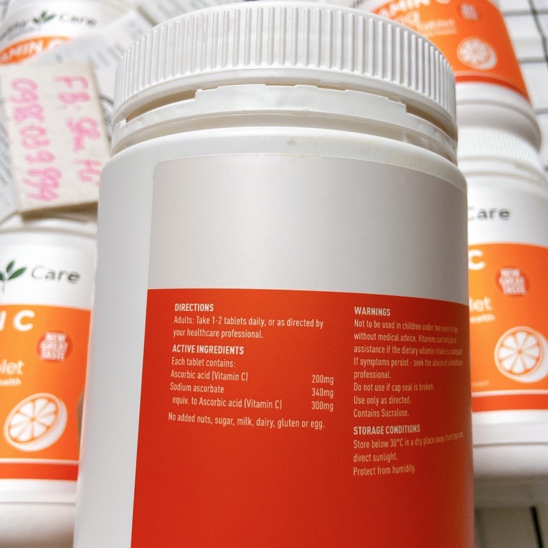 (Mẫu mới) Healthy Care Vitamin C 500mg 500 viên Úc - đủ bill Chemist | BigBuy360 - bigbuy360.vn