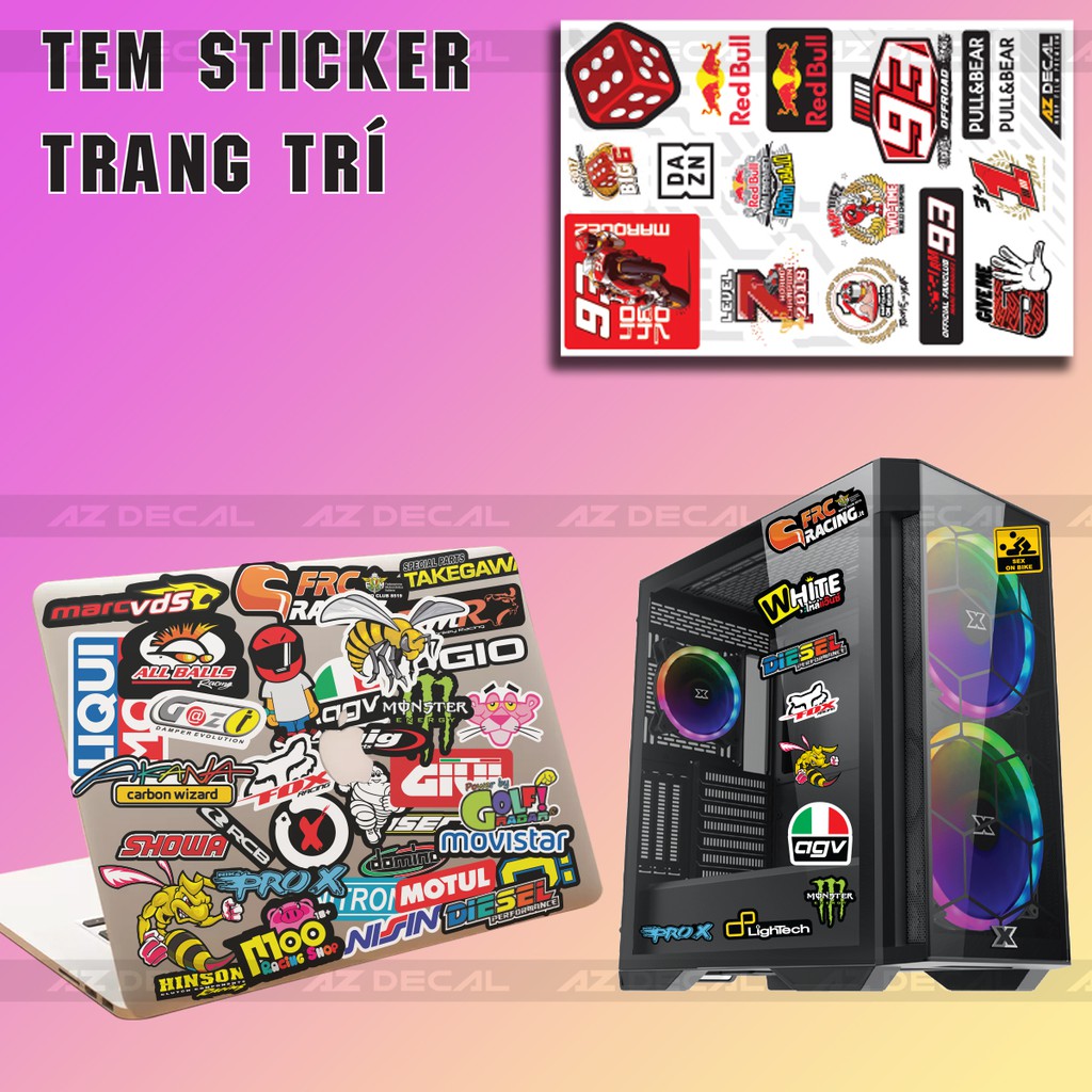 [Set A4] Sticker Dán Xe Chủ Đề Marquez | Trang Trí Xe Máy, Xe Điện, Nón Bảo Hiểm, Laptop, Điện Thoại