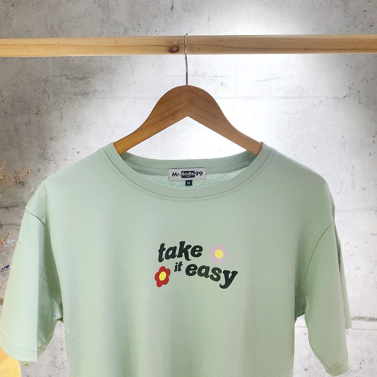 Áo Thun Unisex Nam Nữ Take It Easy Ulzzang Hot Trend Street Style Mr Smile 99 Shop