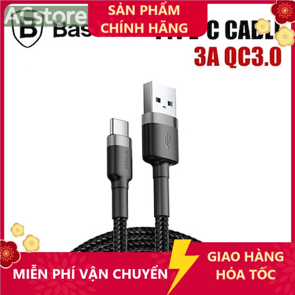 Cáp sạc nhanh Baseus Cafule Micro USB / Type C / Iphone 1m / 2m , 2.4A, Quick charge 3.0