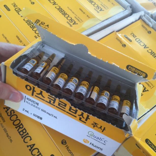 Vitamin C Hàn Ống Giúp Sáng Da, Mờ Thâm Nám, Pha Tảo Hồng Sâm Cấy - Hộp 50 ống