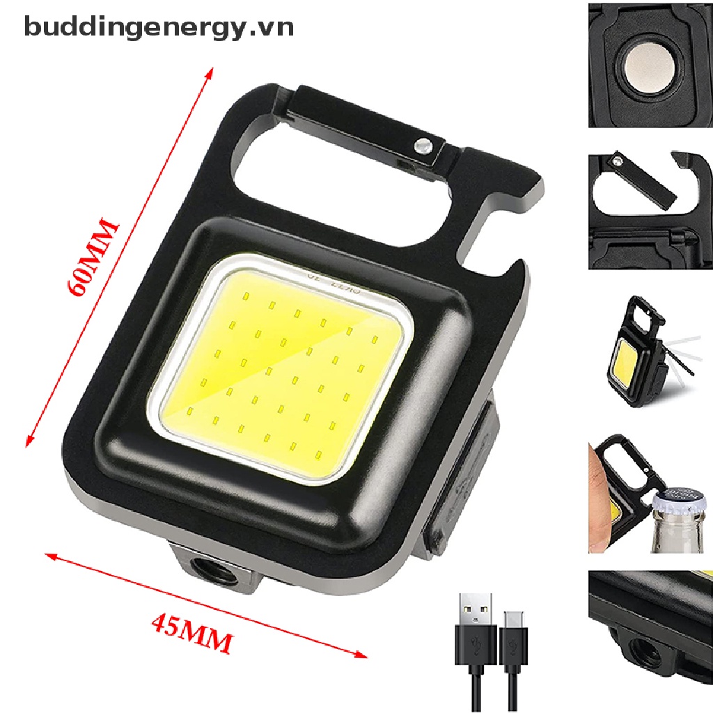 {BUDDI} Móc Khóa Đèn Pin LED USB Nhỏ Gọn Dùng Khi Đi Cắm Trại Ngoài Trời {BUDDI}