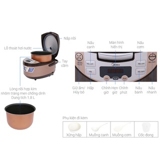 Nồi cơm điện tử Midea 1.8 lít MB-FS5017