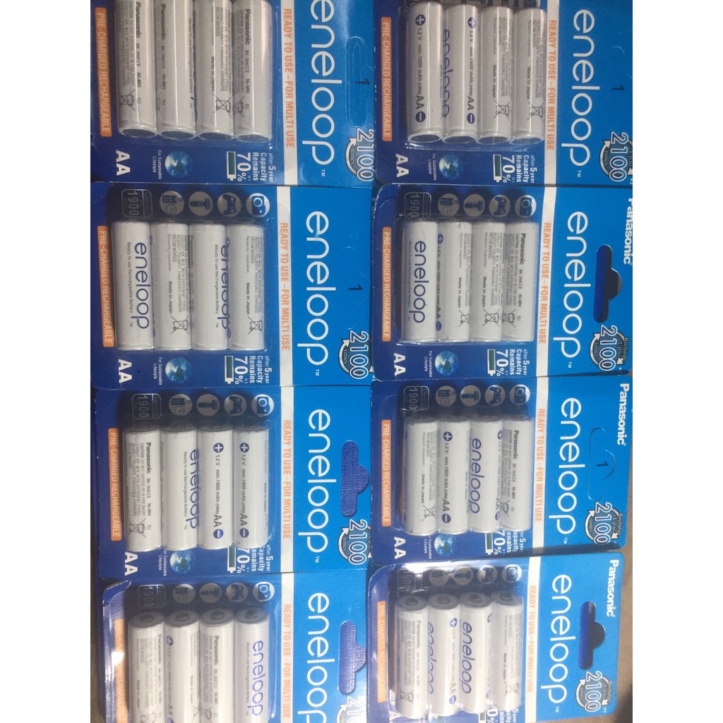 Vỉ 4 pin sạc AA ( pin tiểu ) eneloop 1900mAh trắng