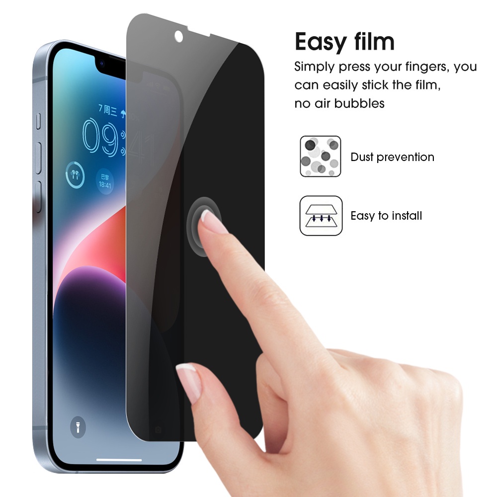 Kính Cường Lực 9H Bảo Vệ Toàn Màn Hình Chống Nhìn Trộm Cho iPhone 14 / 14 Plus / 14 Pro / 14 Pro Max