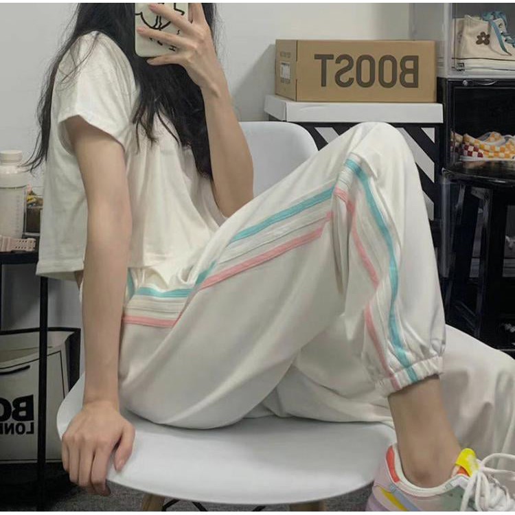 [Mã WASKT410K giảm 10K đơn 50K] Quần JOGGER 3 LINE color phong rộng bo gấu sẵn 2 màu cực ngầu chất thun giá siêu rẻ