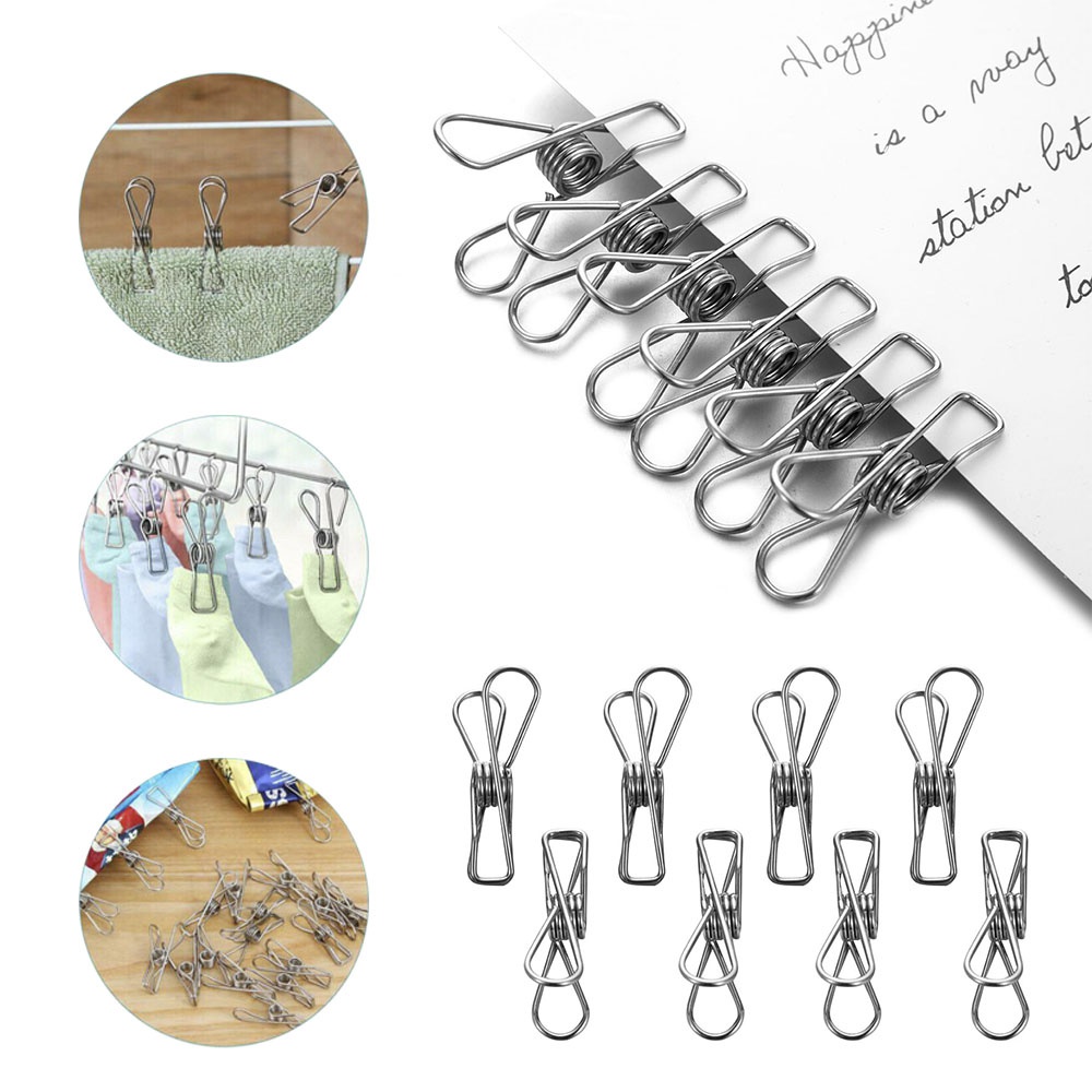 Bộ 20 cái kẹp cố định phơi đồ bằng inox tiện lợi