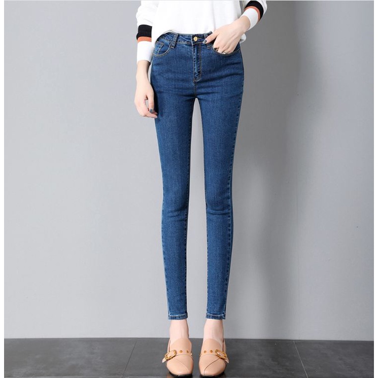 Quần Bò Nữ Cạp Cao Dáng Skinny Quần Jeans Nữ Co Giãn CHuẩn Form 40-65Kg