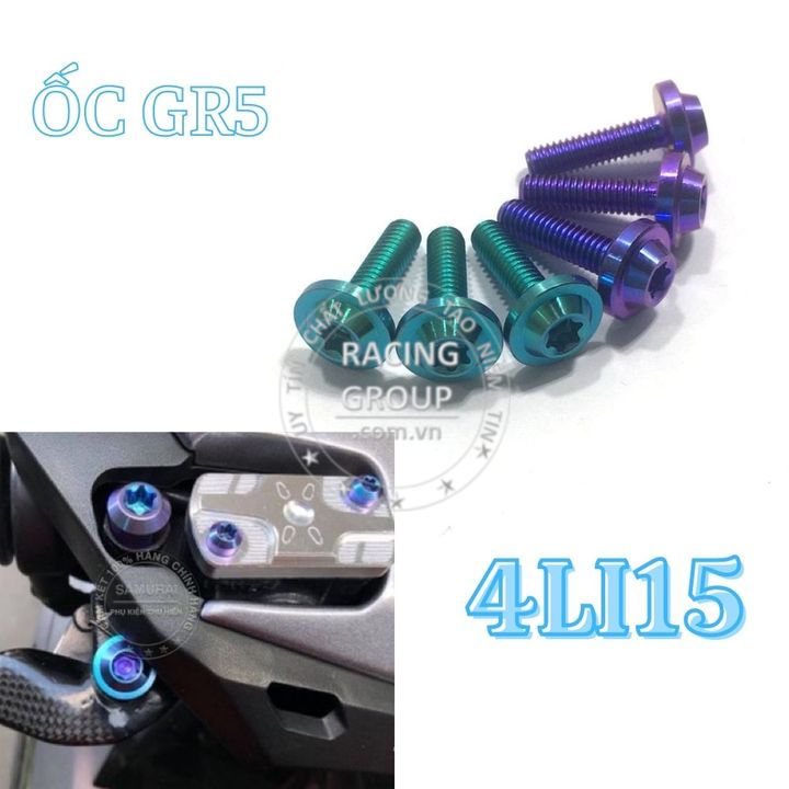 Combo 2 ốc 4li15 titan GR5 dù bắt nắp bình dầu