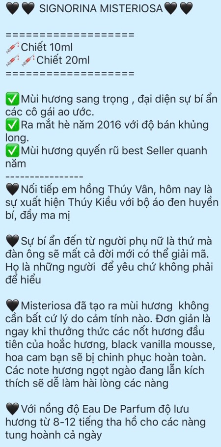 Nước hoa mẫu thử Nữ Signorina Misteriosa 10ml