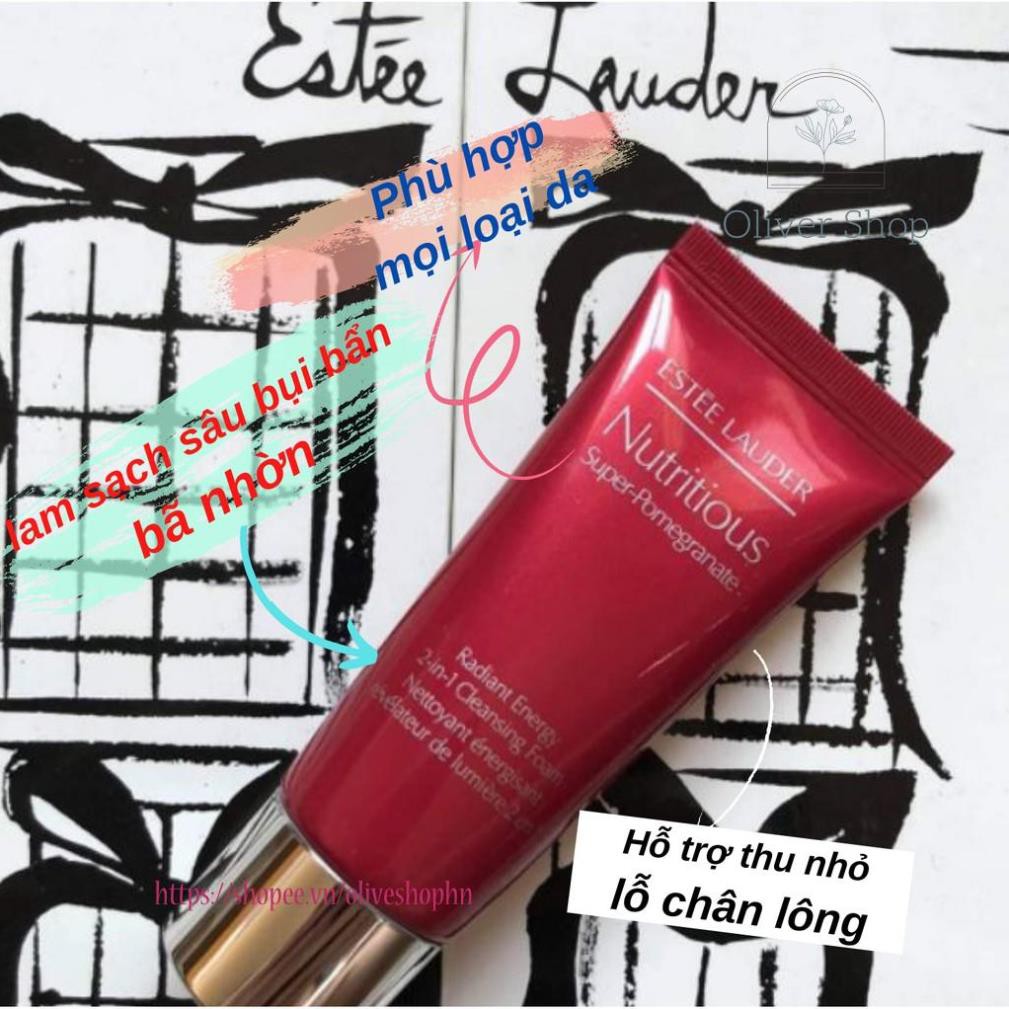 Sữa rửa mặt dưỡng da Estee Lauder Nutritious Super Pomegranate- Radiant Energy 2-in-1 Cleansing Foam 30ml