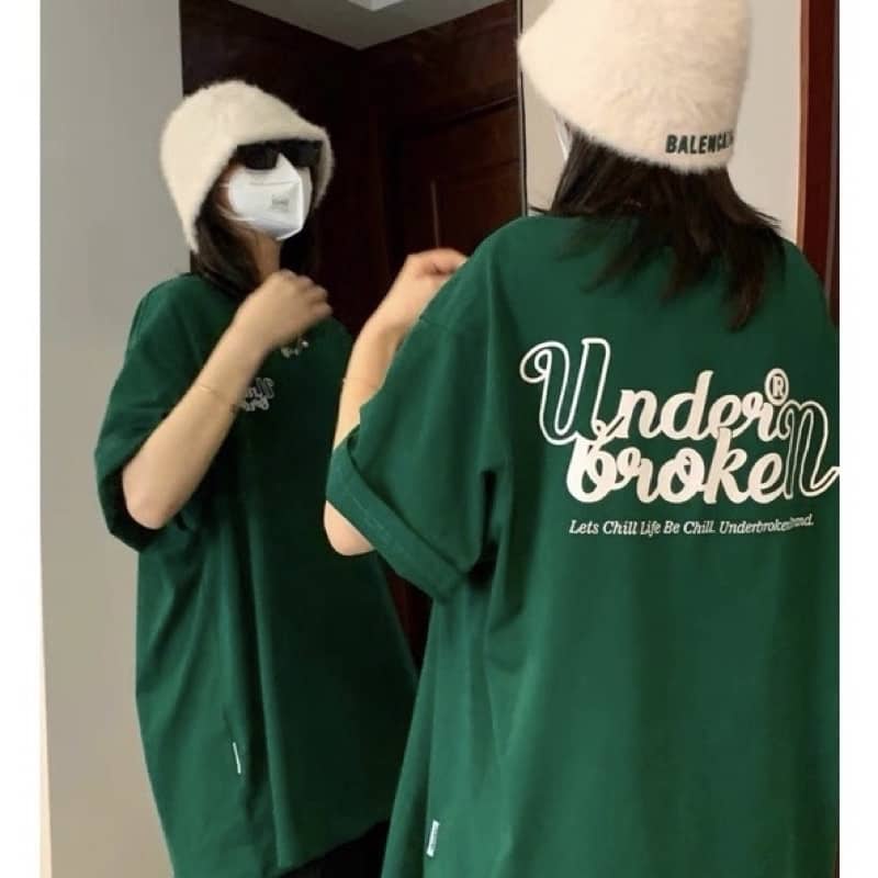Áo Thun Tay Lỡ Unisex UNDER BROKEN màu XANH LÁ/TRẮNG/ĐEN 🍃 /Nam nữ unisex/ Áo phông cổ tròn form rộng Jaystoree2 ❤️