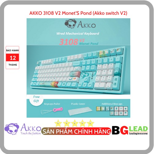 Bàn phím cơ AKKO 3108 V2 Monet'S Pond (blue, orange và pink AKKO switch V2) - Sản phẩm hot nhất của Akko - Mai Hoàng PP