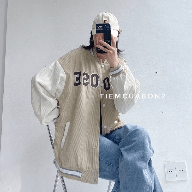 Áo khoác bomber nhung tăm CHOOSE form rộng unisex phong cách ulzzang hàn quốc TP110 [NewUnisex]