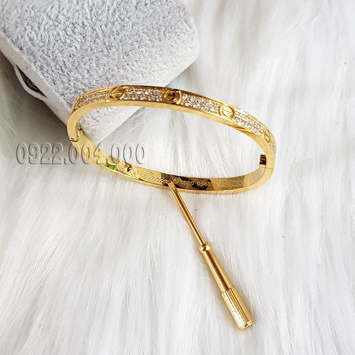 Vòng tay nữ cẩn full 2 hàng đá, vòng tay nam VZ1827.