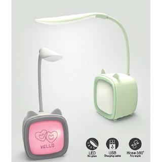 Đèn led để bàn học sạc usb hình lá