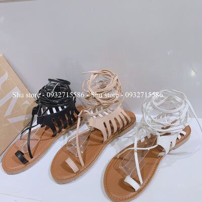 GIÀY SANDAL NỮ SHU STORE - SANDAL XỎ NGÓN NỮ THỜI TRANG DÂY CỘT CỔ CHÂN