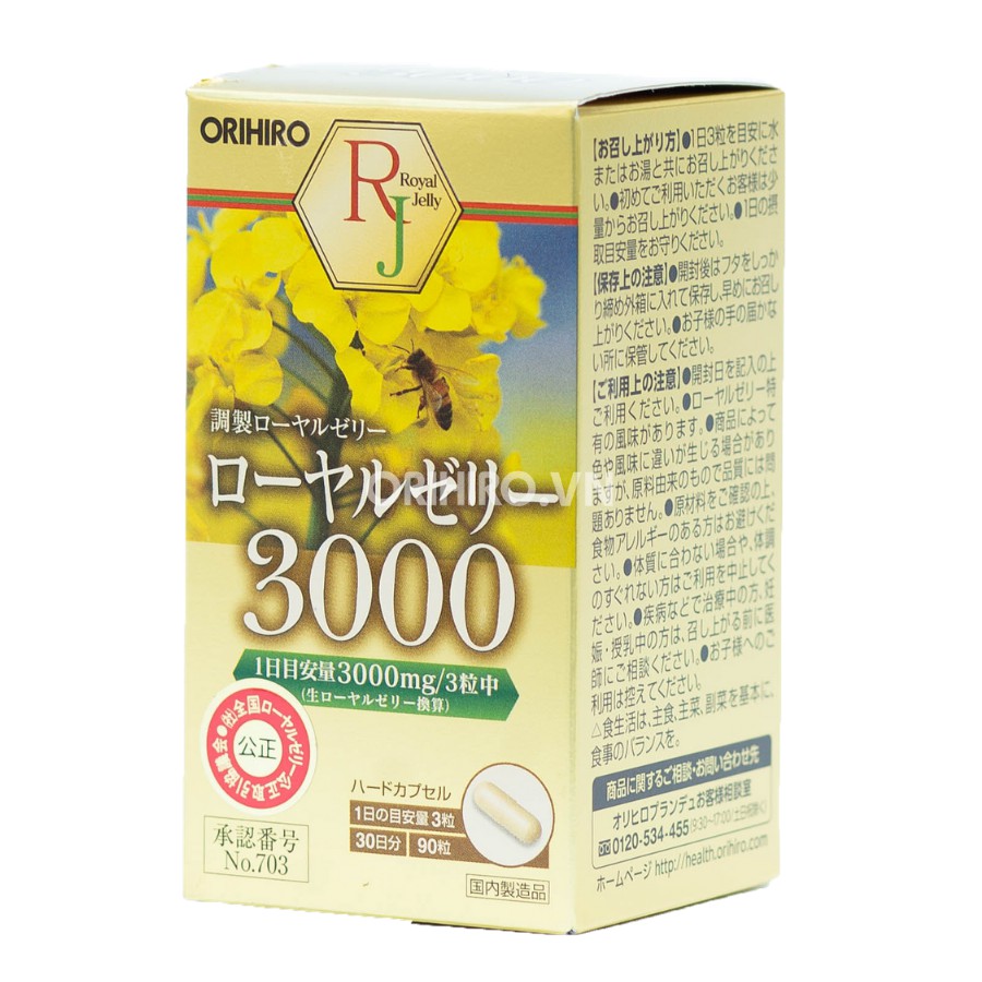 Sữa ong chúa Orihiro Royal Jelly 3000mg 90 viên