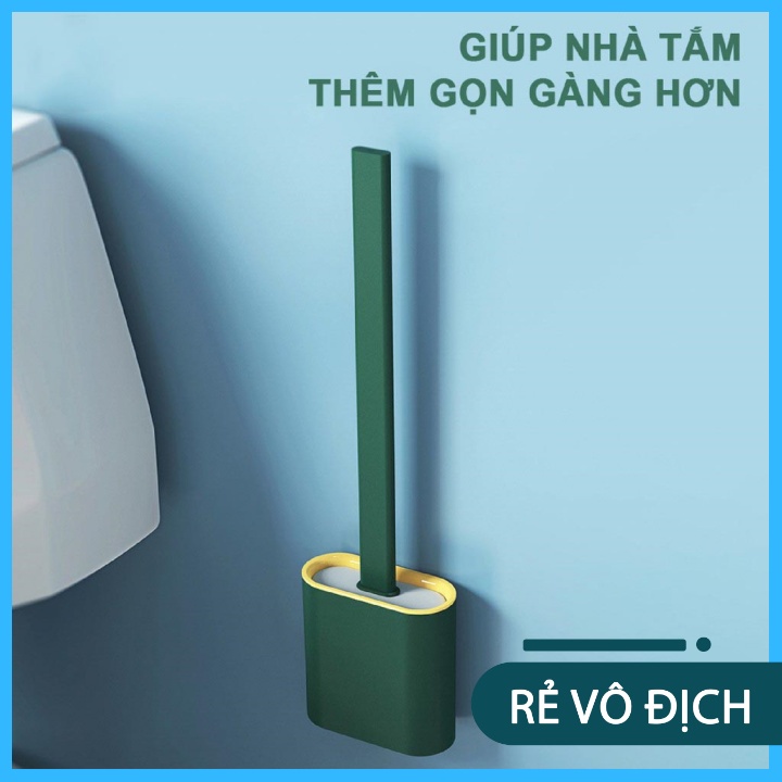 Cọ Vệ Sinh Bồn Cầu, Cọ Toilet Silicon Kèm Hộp Đựng Tiện Dụng, Chổi Vệ Sinh Nhà Tăm Siêu Sạch