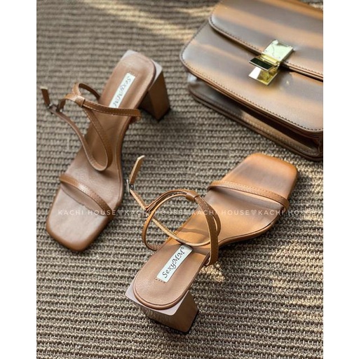 Sandal quai mảnh gót trụ vuông 8p 175-1- Kachi House