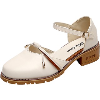 Sandal Nữ ULZZANG Bít Mũi Đế Thấp 3 Phân