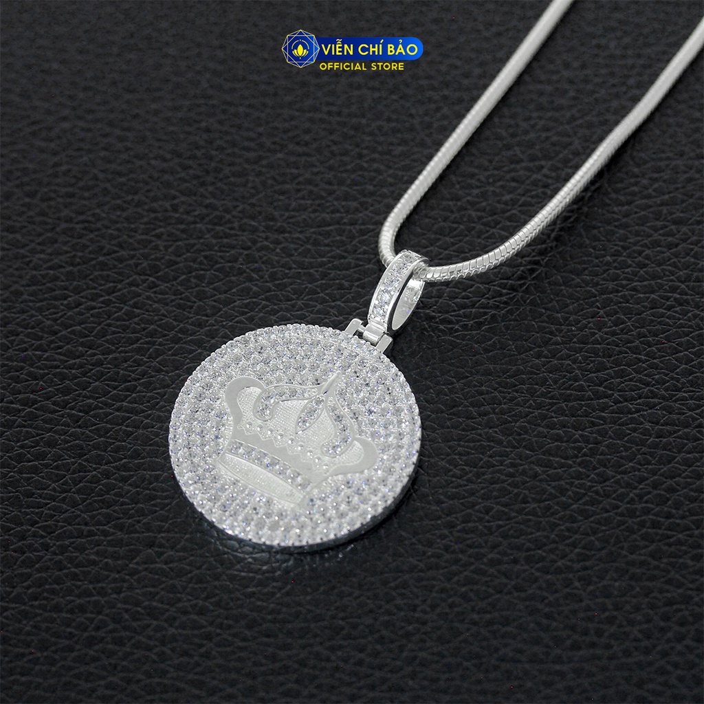 Mặt dây chuyền bạc nam vương miện tròn chất liệu bạc 925 thời trang phụ kiện trang sức Viễn Chí Bảo M300032