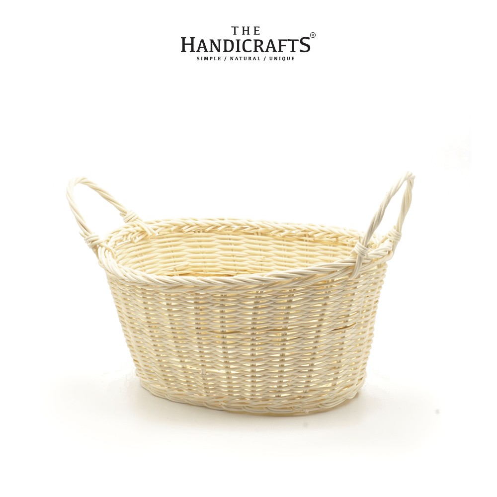 Giỏ mây trắng đựng Bánh mỳ/Decor/Picnic/Trái cây...(25x30x15cm) | The handicrafts