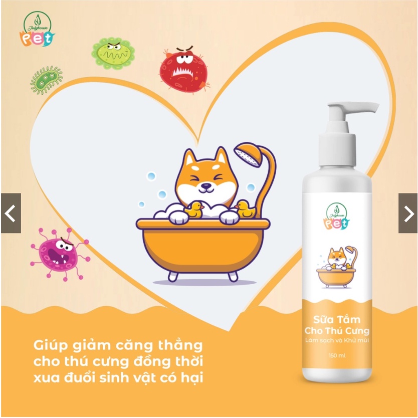 Sữa tắm cho chó mèo 150ml Julyhouse thơm mát khử mùi hôi - CRICKET