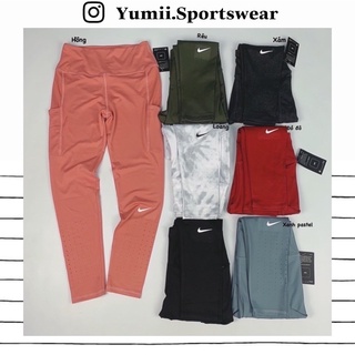 [ Yumii ]Quần Dài Thể Thao Tập Gym Yoga Nữ - Quần Dài Thể Thao NK Phối Laze, Dáng Ôm, Chất Thun Polly Mềm Mịn, Co Giãn