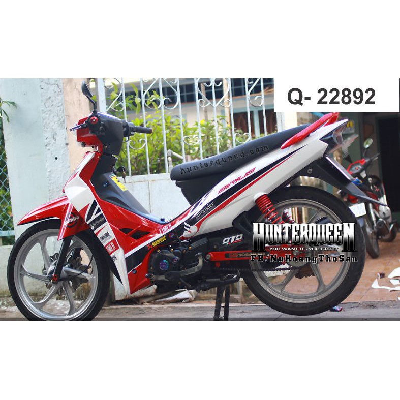 Tem rời Sirius - Santander trắng đỏ - Thiết kế theo yêu cầu, chỉnh sửa theo ý. Sắc nét, bền màu