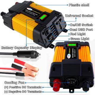 Bộ biến tần xe hơi điện mặt trời chuyển đổi 12V DC thành 110V/220V AC công suất tối đa 6000W