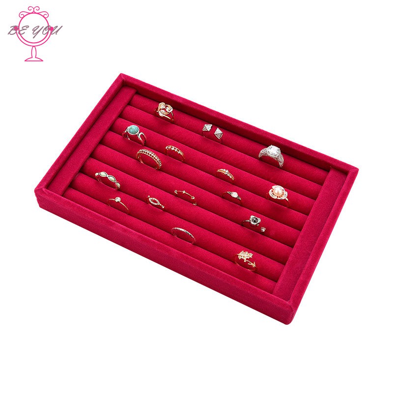 BY Ring Jewelry Pendant Velvet Display Organizer Tray Holder Earring Jewelry Storage Case | BigBuy360 - bigbuy360.vn