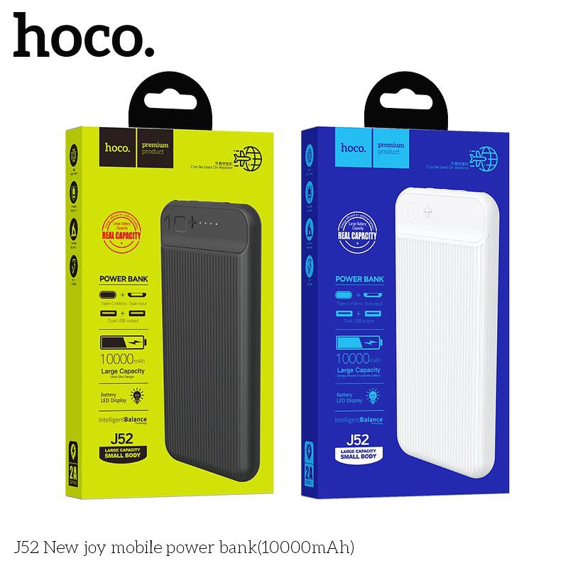 Sạc Dự Phòng Hoco J52 Bản Nâng Cấp 10000mah/20000mah CHÍNH HÃNG - BẢO HÀNH 12 THÁNG