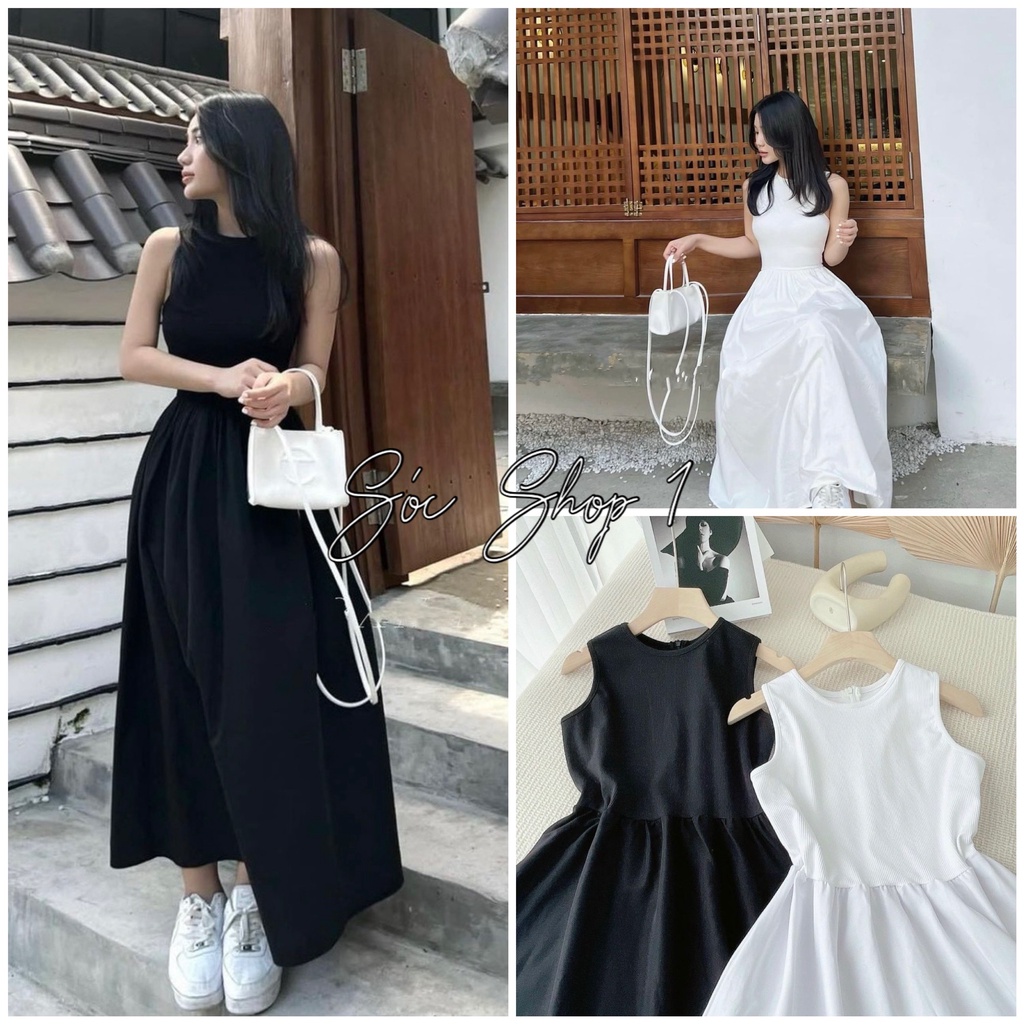 Váy Nữ 3 Lỗ Chất Bozip Dáng Xòe, Dầm Nữ Ulzzang Hàn Quốc